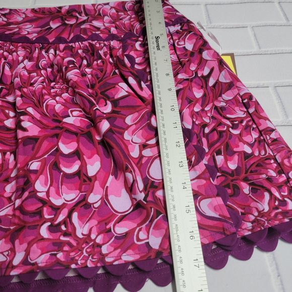 Kika Vargas Mum Floral Scallop Edge Wrap Mini Skirt w/ Pockets Women's Size 4 - Picture 5 of 9